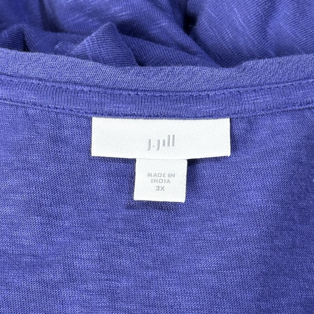 J Jill Drop Waist Maxi Sun T Shirt Dress Plus Women 3X Purple Gauze Tiered Hem - Picture 3 of 6